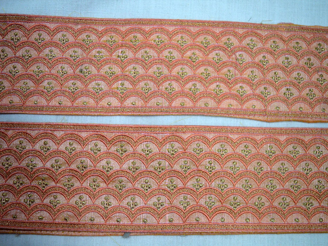 Trim by the Yard Peach Dresses Trimming Embroidered Saree Etsy