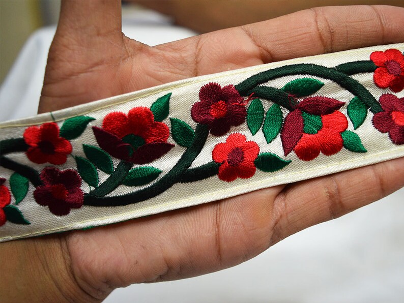 2 Yard Embroidered Trim Ribbon Trim Fabric Trim Tapes and Etsy