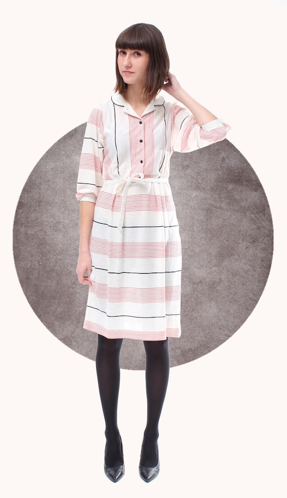 STRIPES 70S VINTAGE DRESS / 38