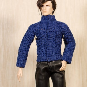 Ken clothes Ken crochet Handmade crochet jacket for Ken dolls, Fashion Royalty and other male dolls with similar body size