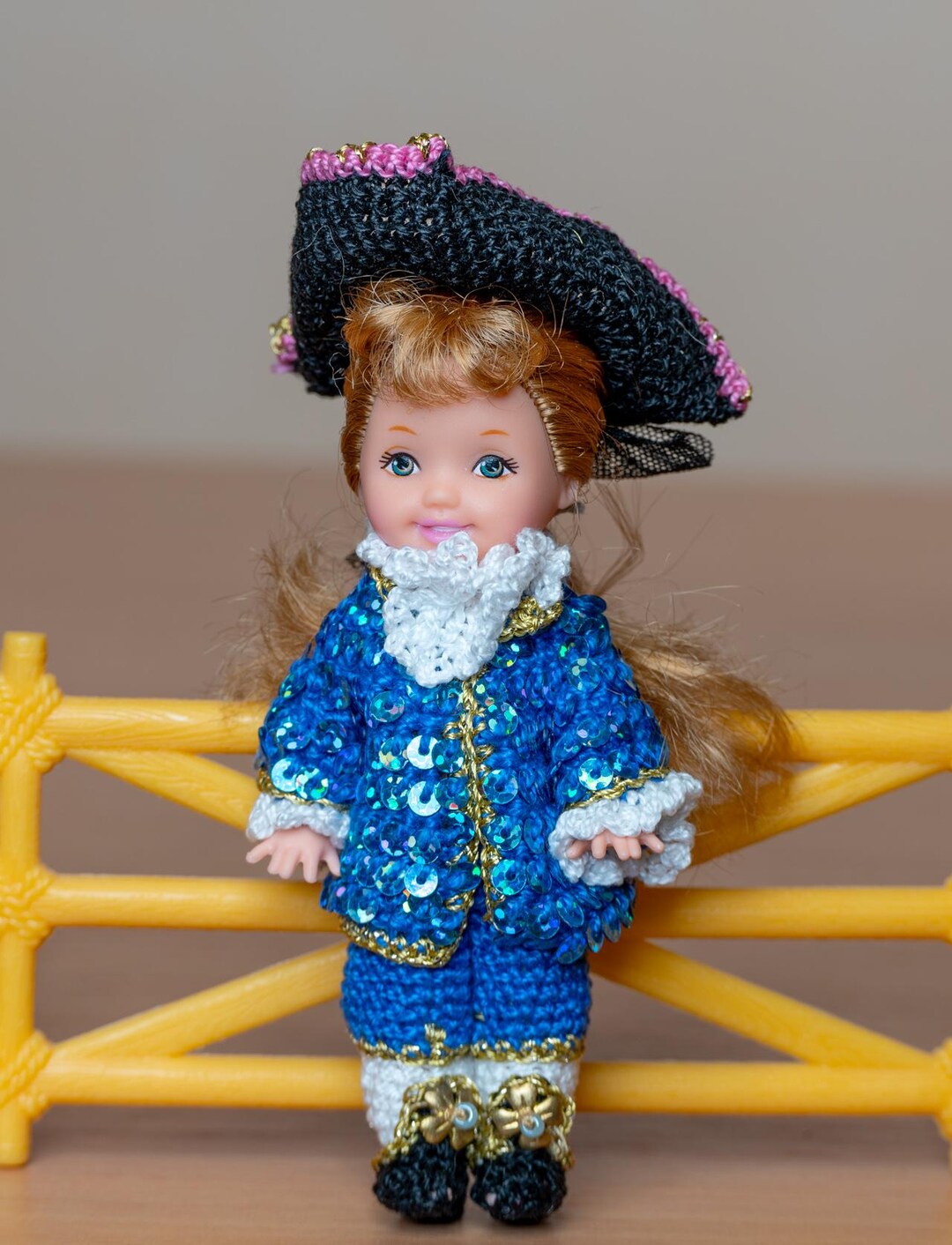 Rococo Prince Sequins Crochet Gown 4 1/2 Inch OOAK Kelly Doll - Etsy