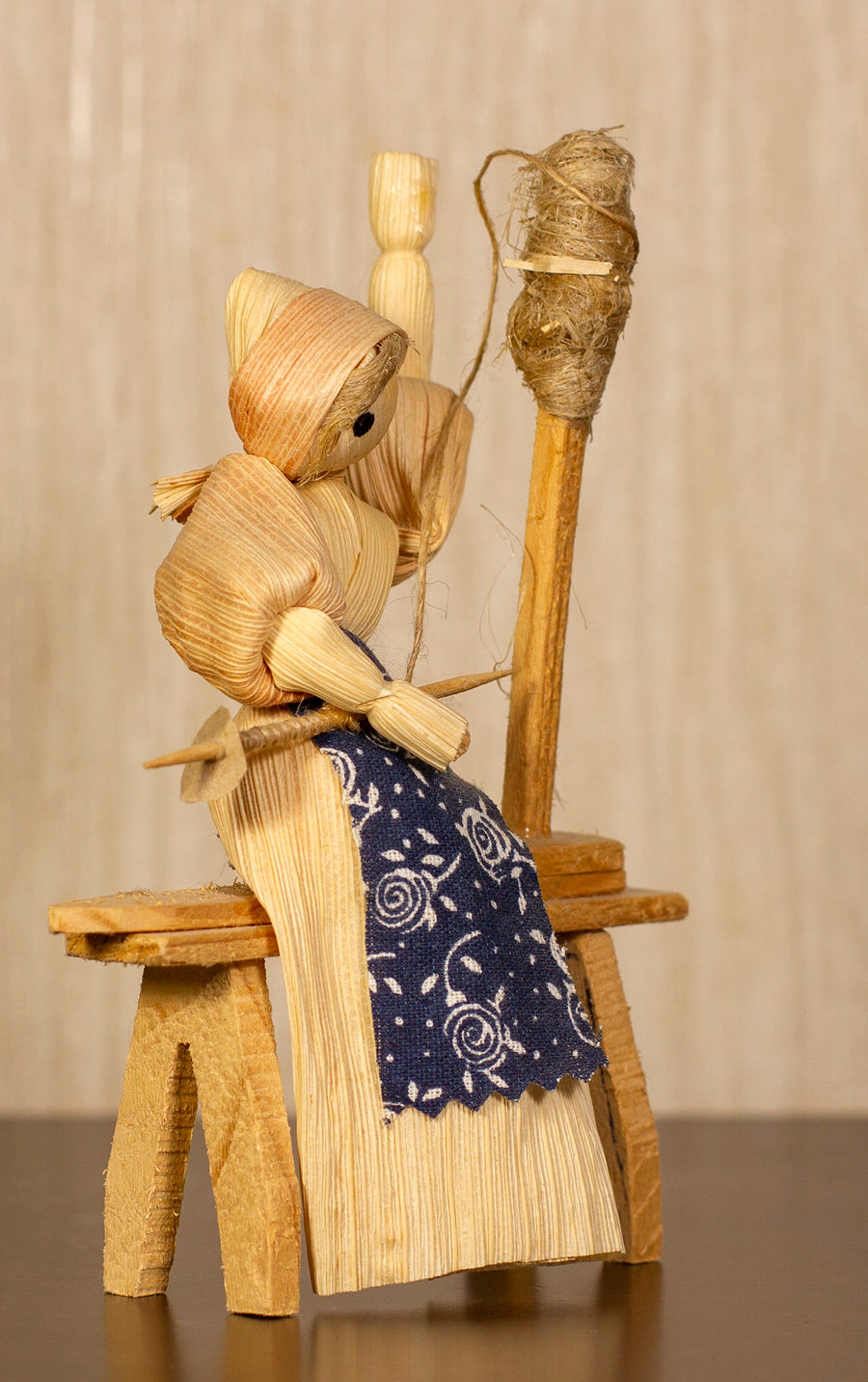 Slovak Handmade Traditional Folk Corn Husk Spinning Doll Etsy
