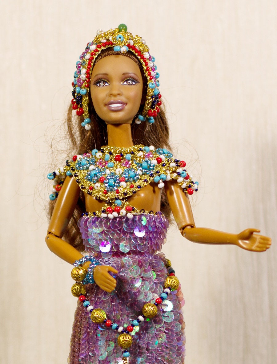 Queen of Egypt Handmade Crocheted Historical Doll Gown Ancient Etsy