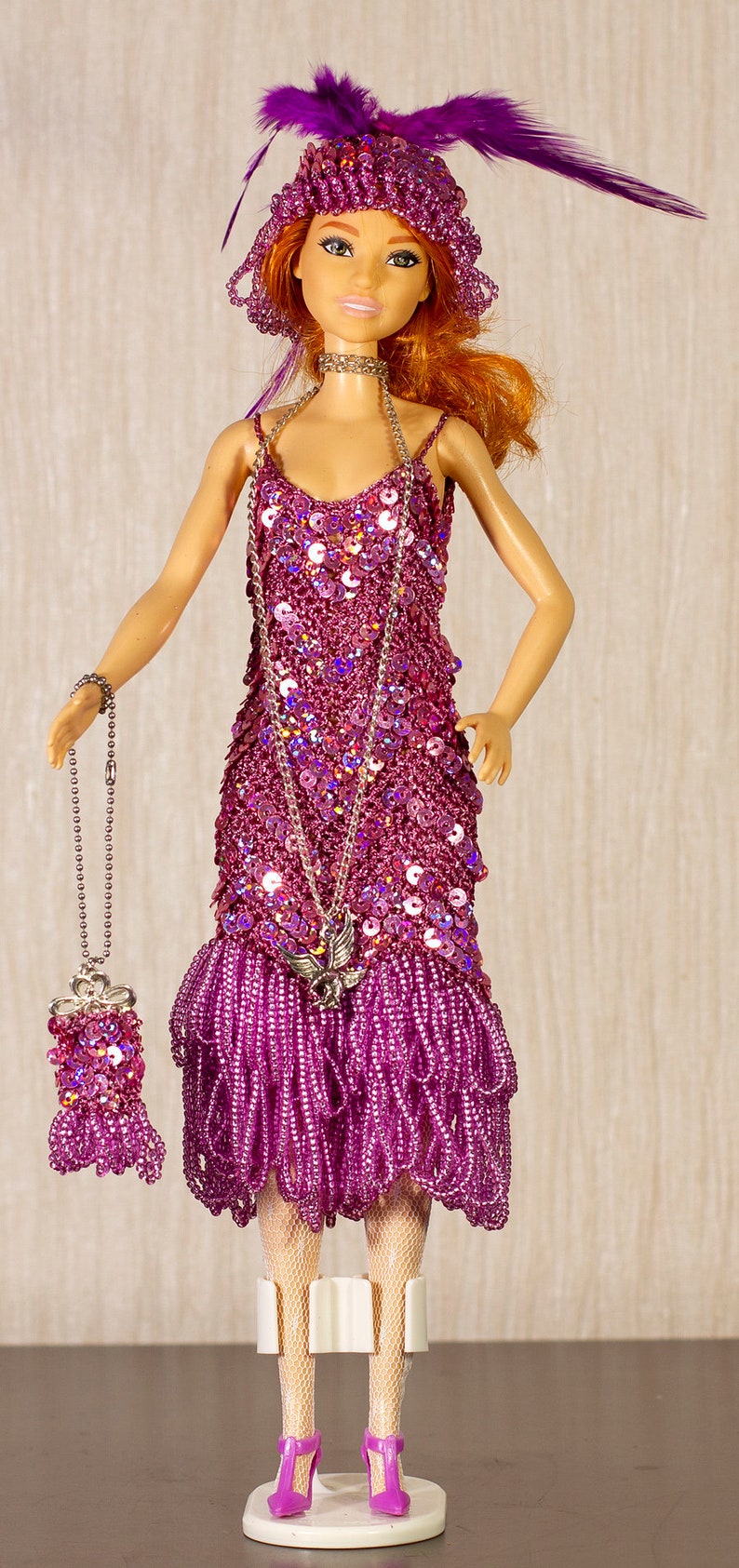 Rose Dress Paradise Crochet Doll 1920 Gatsby Girls Etsy