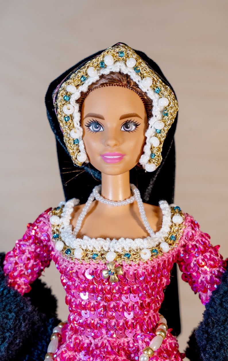 Anne Boleyn Doll Queen Anne Boleyn Pink Dress Handmade Crochet - Etsy