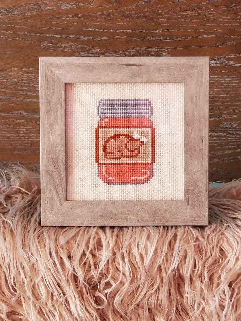 Turkey Mason Jar Modern Cross Stitch Pattern PDF Instant Etsy