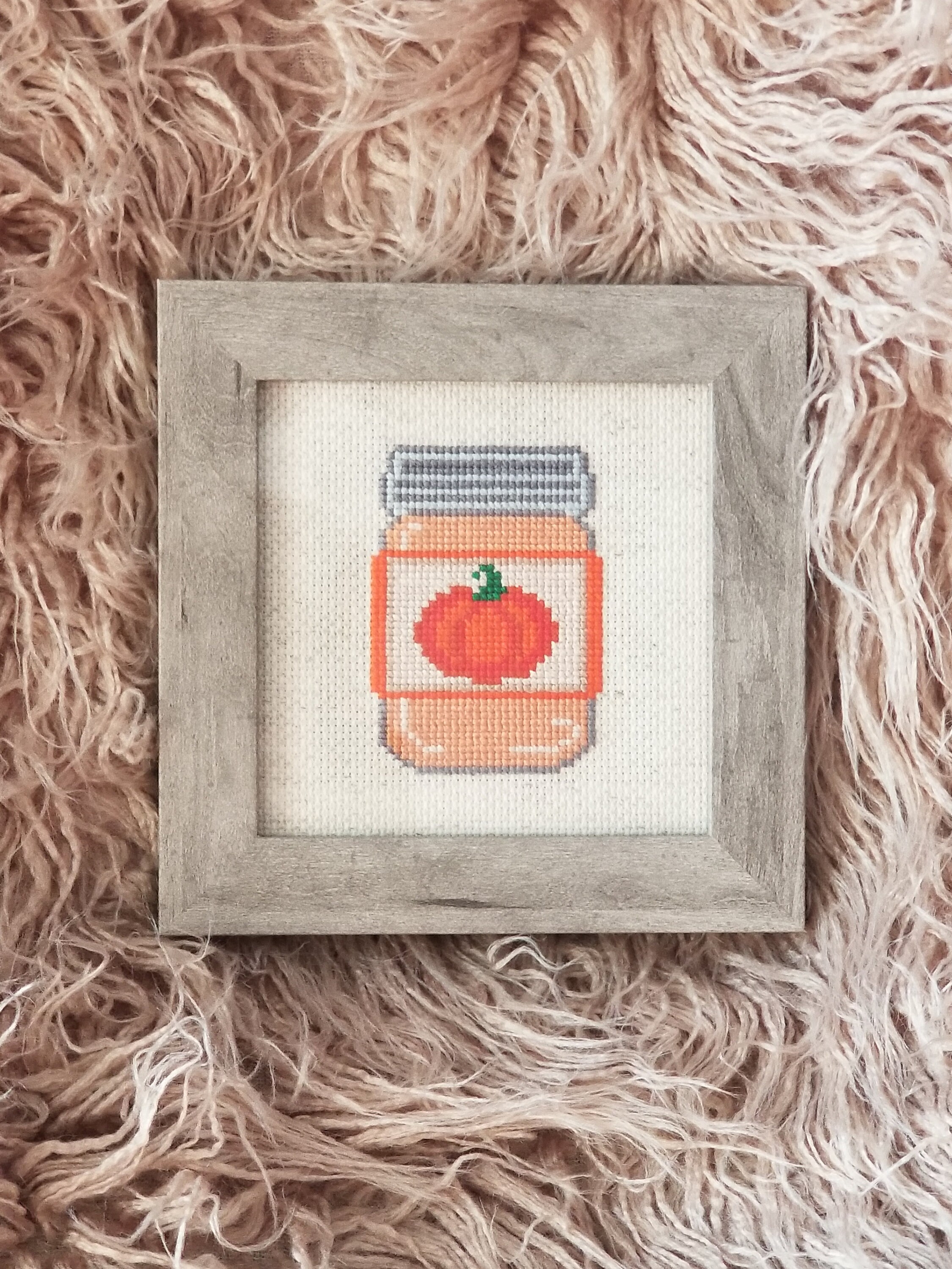 Pumpkin Mason Jar Modern Cross Stitch Pattern PDF Instant Etsy