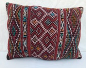 Beautiful vintage Berber pillow hand loom by wool
