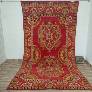 Genuine Zayan Moroccan Berber Rug, Vintage Handmade Wool Carpet 220x276 cm