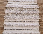 Authentic moroccan wedding blanket, white handira blanket , original one. Pretty Handmade berber wedding blanket. 218x116 cm