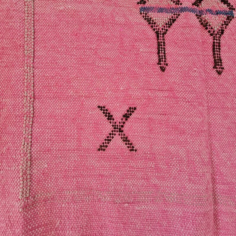 Plain Moroccan Pillow Sabra silk pillow Hand Woven by Berber Women Pink Cactus Silk pillows Throw