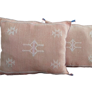 Set of two moroccan pillows - handmade Cactus silk pillows cases - decorative berber pillows