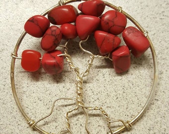 Red Jasper Tree of Life Wire Wrapped Pendant