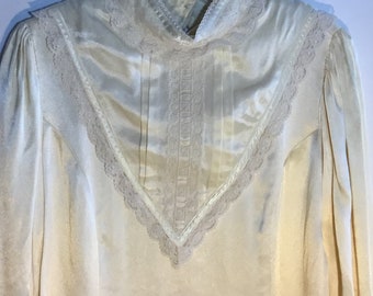 ivory satin blouse