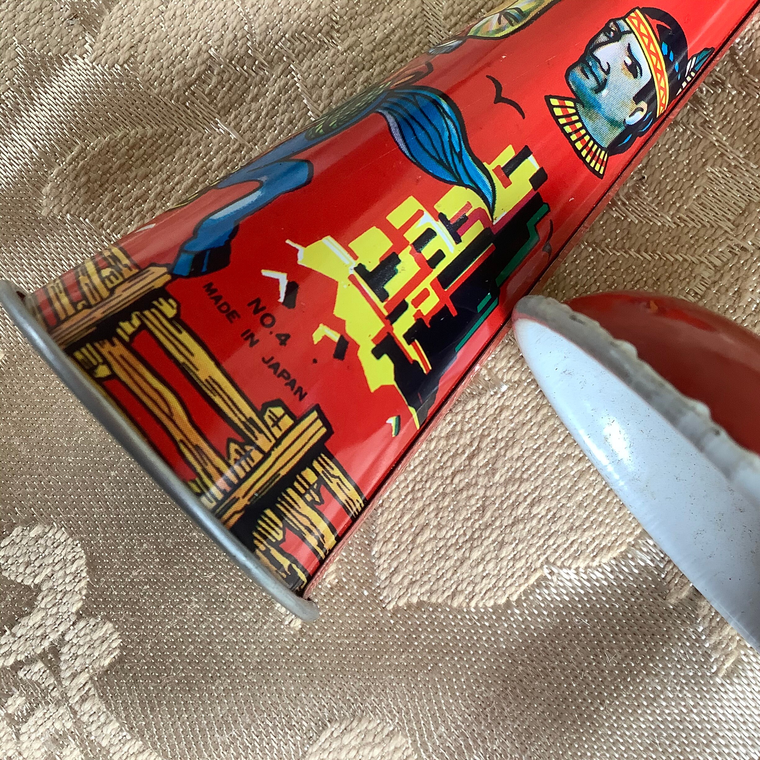 4 Vintage Tin Horn Noisemakers Etsy