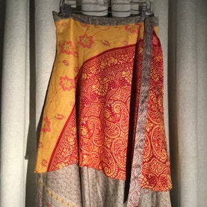 Colorful Silk Wrap Skirt