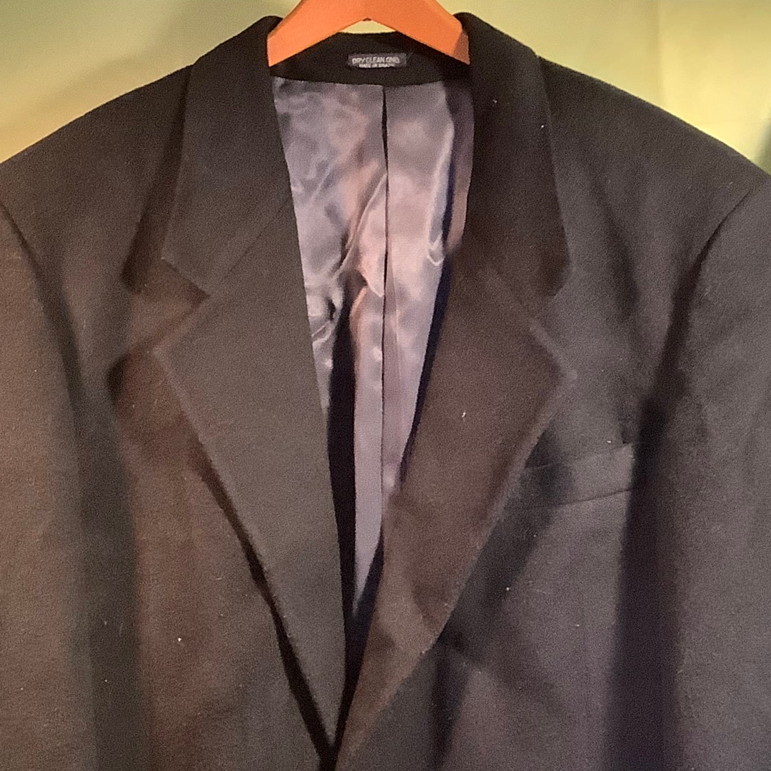 80's Men's Black Cashmere Like Sport Coat by Tom James Investment Collection main image 1