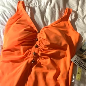 1980s Orange Bathing Suit