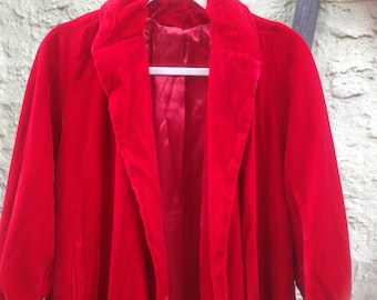 Vintage Red Velvet Opera Coat