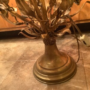 Hollywood Regency Gilded Leaf/Rose Table Lamp image 5