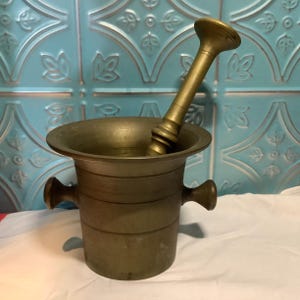 Brass Mortar and Pestle