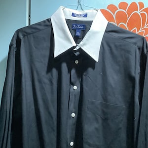 Men’s French Cuff Black Tuxedo Shirt