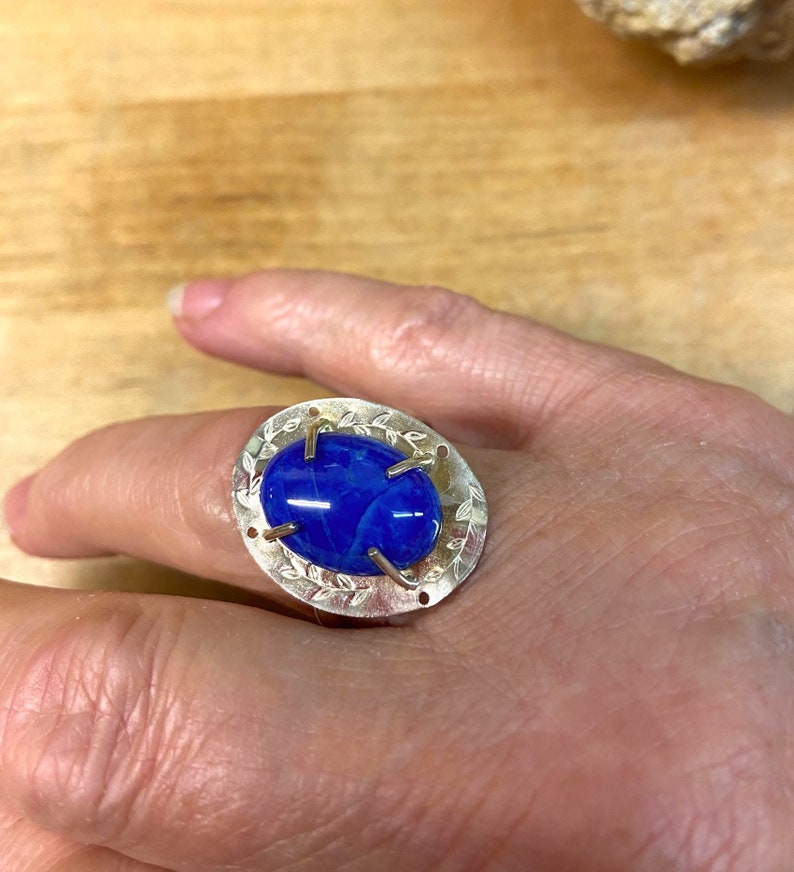 Blue and Sterling Silver Ring