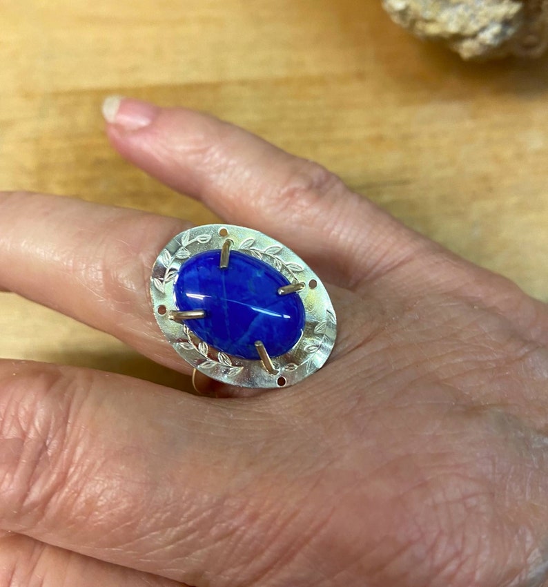 Blue and Sterling Silver Ring