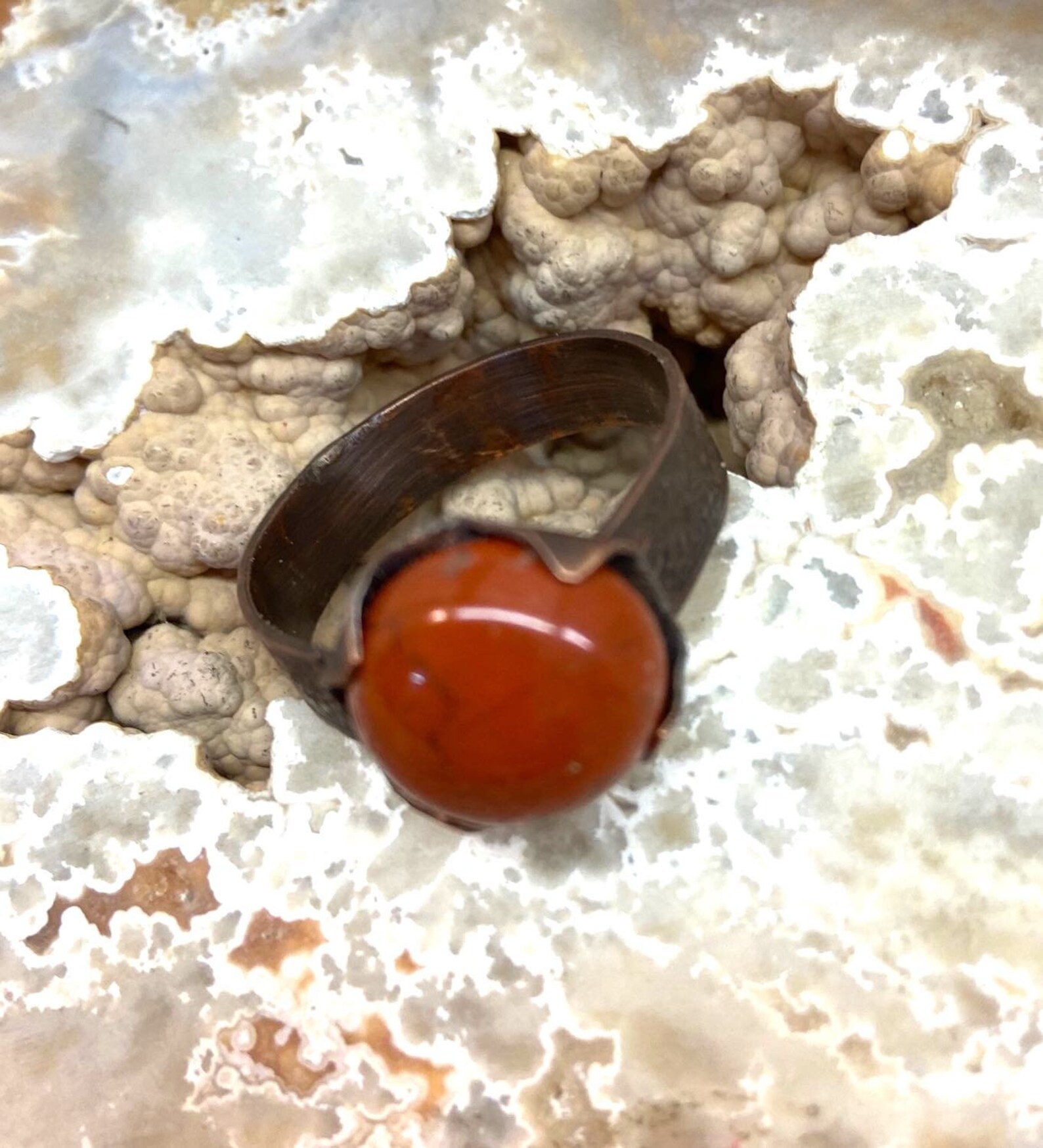 Red Jasper Men's Rustic Ring Etsy