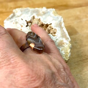 Agate and Copper Ring