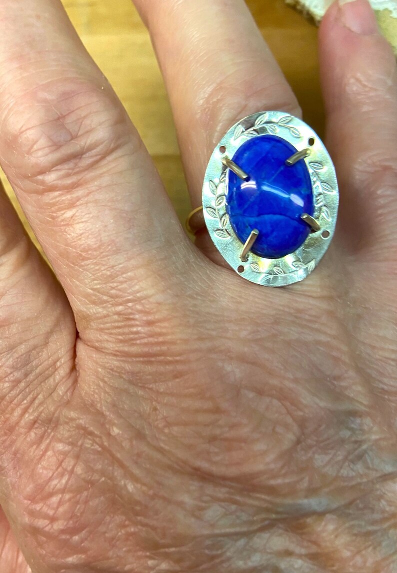 Blue and Sterling Silver Ring