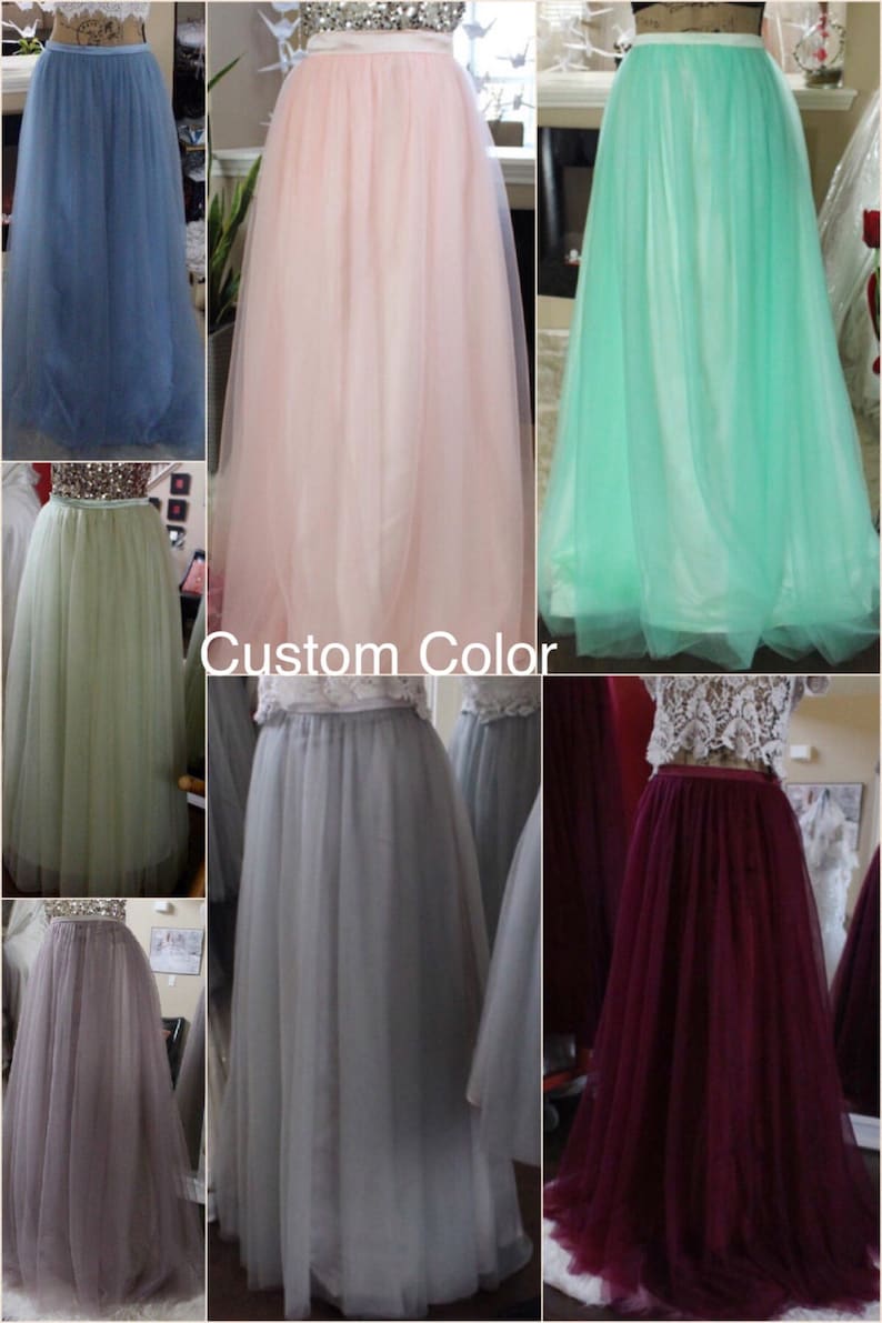 28 waist Gray maxi tulle skirt grey tulle skirt floor length skirt long tulle skirt custom made skirt bridesmaid skirt