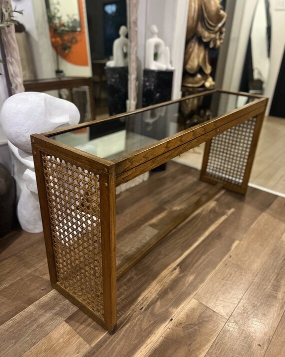 Caned console table discount