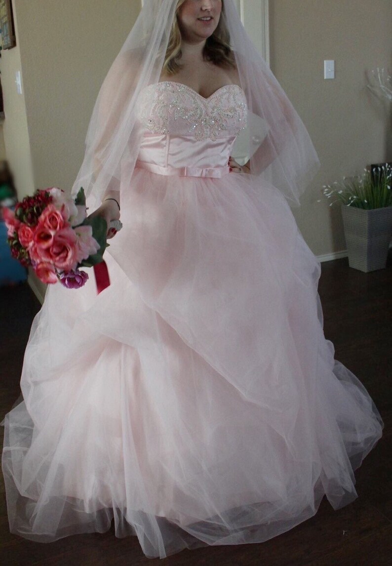 Blush Pink Ball Gown Wedding Dress Pemerintah Kota Ambon