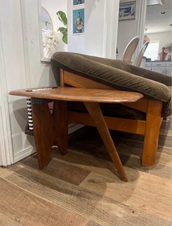 Jens Risom Style Magazine Rack Side Table Mid Century Magazine