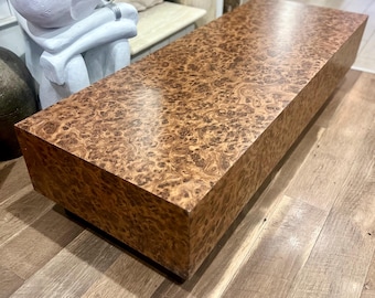 Vintage mid century Milo Burl Wood Coffee Table FREE US SHIPPING 61”x23”x15”