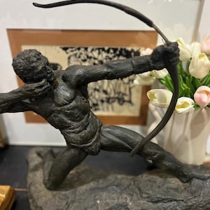 Signed Brutalist Thomas Holland &quot;Man With Bow&quot; Archer FREE US SHIPPING
