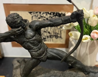 Signed Brutalist Thomas Holland "Man With Bow" Archer FREE US SHIPPING