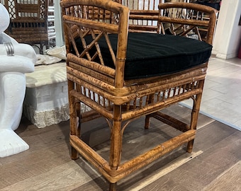 Vintage Tortoise Bamboo Chippendale Brighton Pavilion Armchair FREE US SHIPPING Chippendale Chair Bamboo Chair Pavilion Tortoise