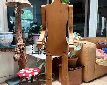 Life Size Figurine Primitive Folk Art Articulated Wooden Man 55” tall FREE US SHIPPING