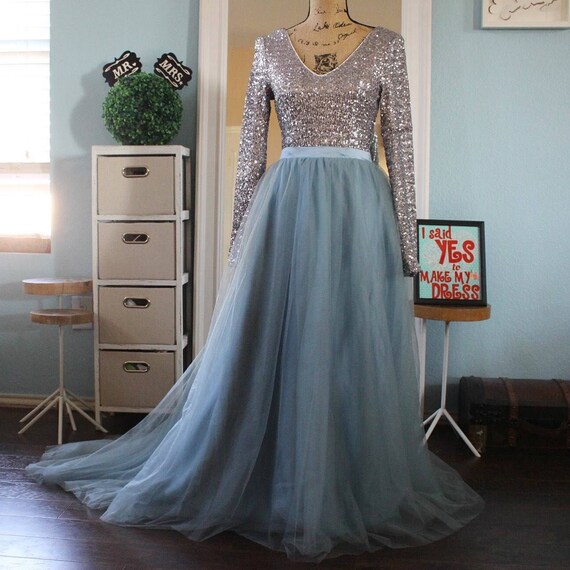 tulle skirt with train