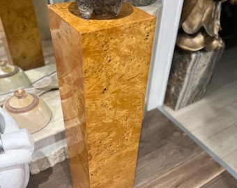 Vintage Burl Wood Pedestal Milo Baughman Style FREE US SHIPPING made in Italy