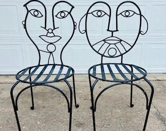 1 Male Post Modern John Risley Style Chair FREE US SHIPPING Face Chairs