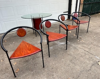4 Post Modern Sculptural Chairs and Tabke Dining Set FREE US SHIPPING Sculptural Dining Set