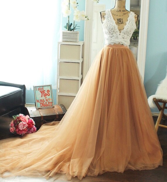 Pleated Dusty Copper Wedding Tulle Skirt Dusty Copper Bridal Etsy