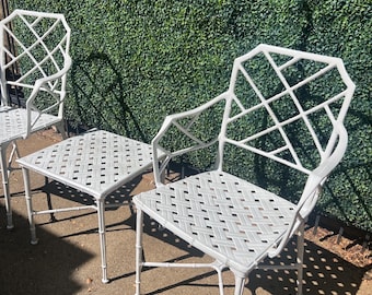 Vintage Faux Bamboo Calcutta Chairs Table Set FREE US SHIPPING