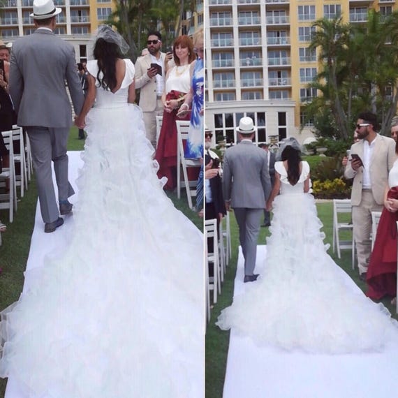 detachable wedding train