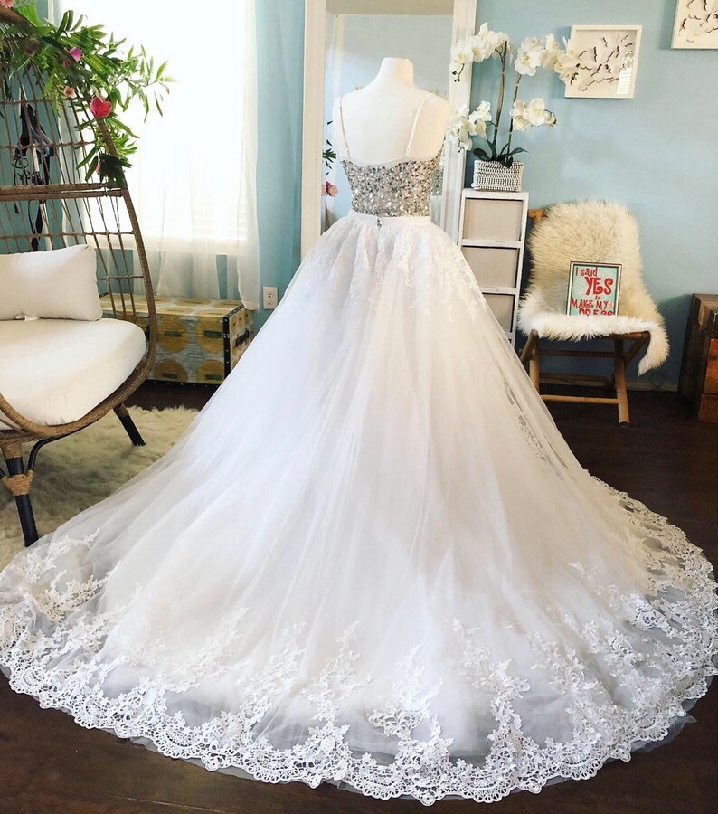 Lace Ballgown Skirt With 2ft Train/ Bridal Skirt / Removable | Etsy