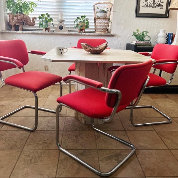 4 Vintage Chrome Cantilever Cesca Chairs FREE US SHIPPING