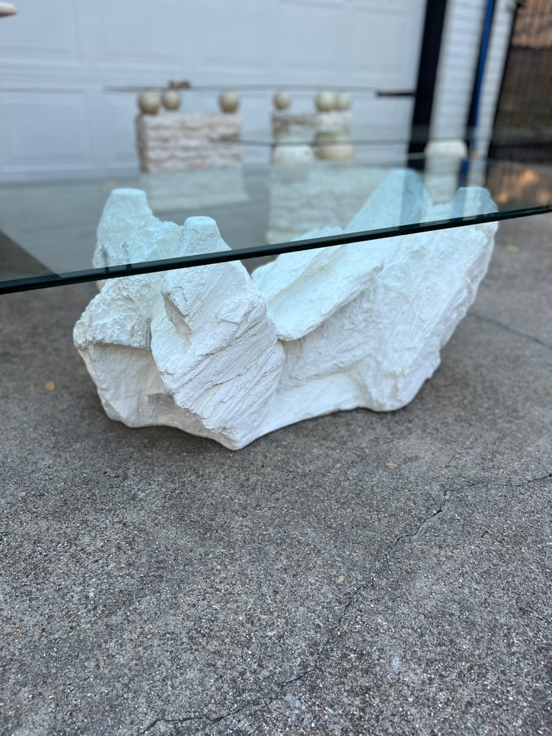 1970s Plaster Rock Coffee Table by Sirmos Etsy